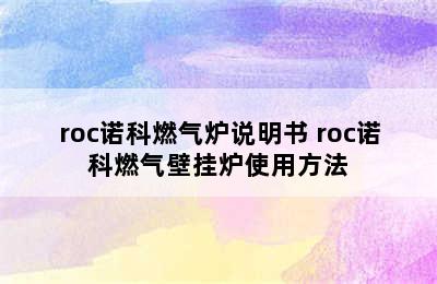 roc诺科燃气炉说明书 roc诺科燃气壁挂炉使用方法